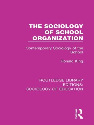 cover image of The Sociology of School Organization